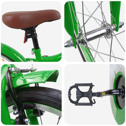 vidaXL Kids Bike 18 Inches for 5-7 Years Old Green