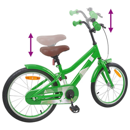 vidaXL Kids Bike 18 Inches for 5-7 Years Old Green