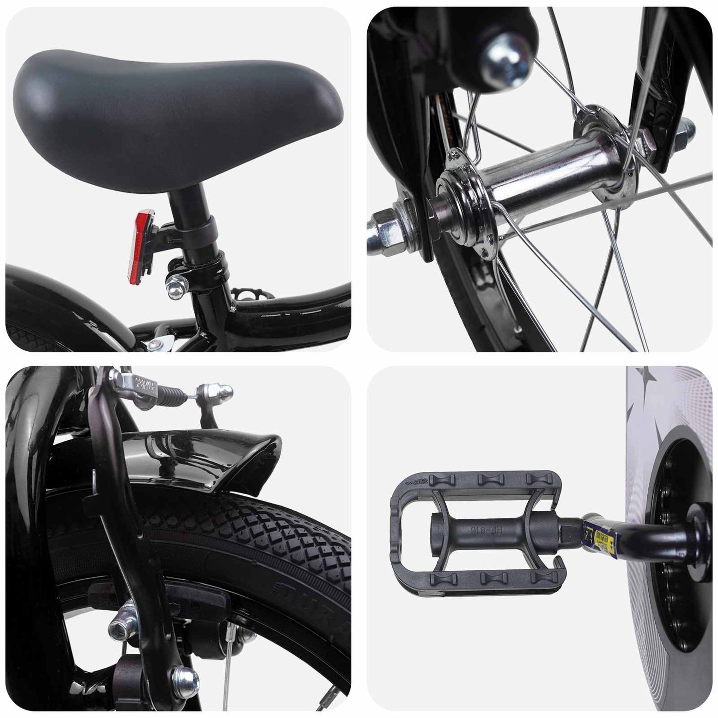 vidaXL Kids Bike 12 Inches for 2-4 Years Old Black