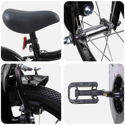 vidaXL Kids Bike 12 Inches for 2-4 Years Old Black