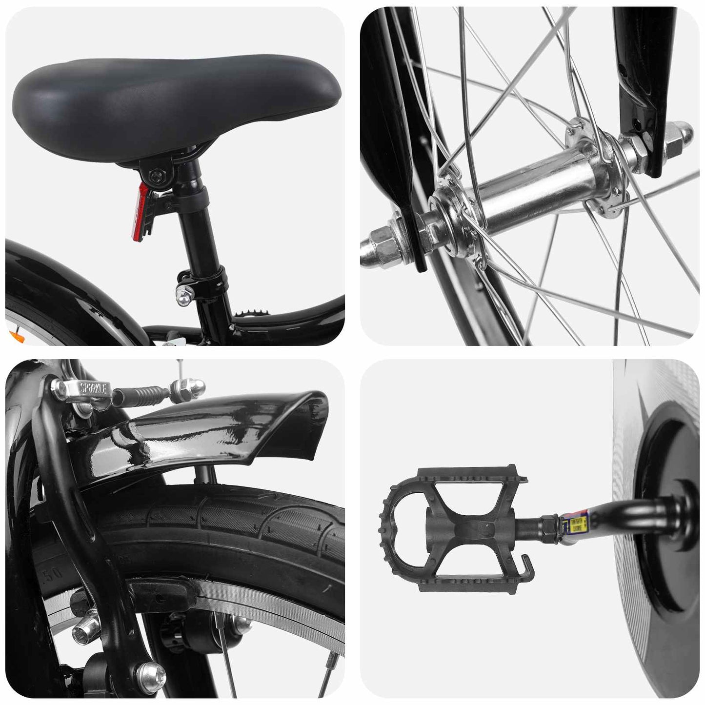 vidaXL Kids Bike 18 Inches for 5-7 Years Old Black