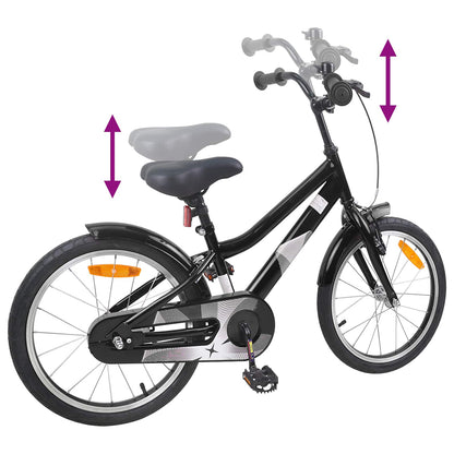 vidaXL Kids Bike 18 Inches for 5-7 Years Old Black