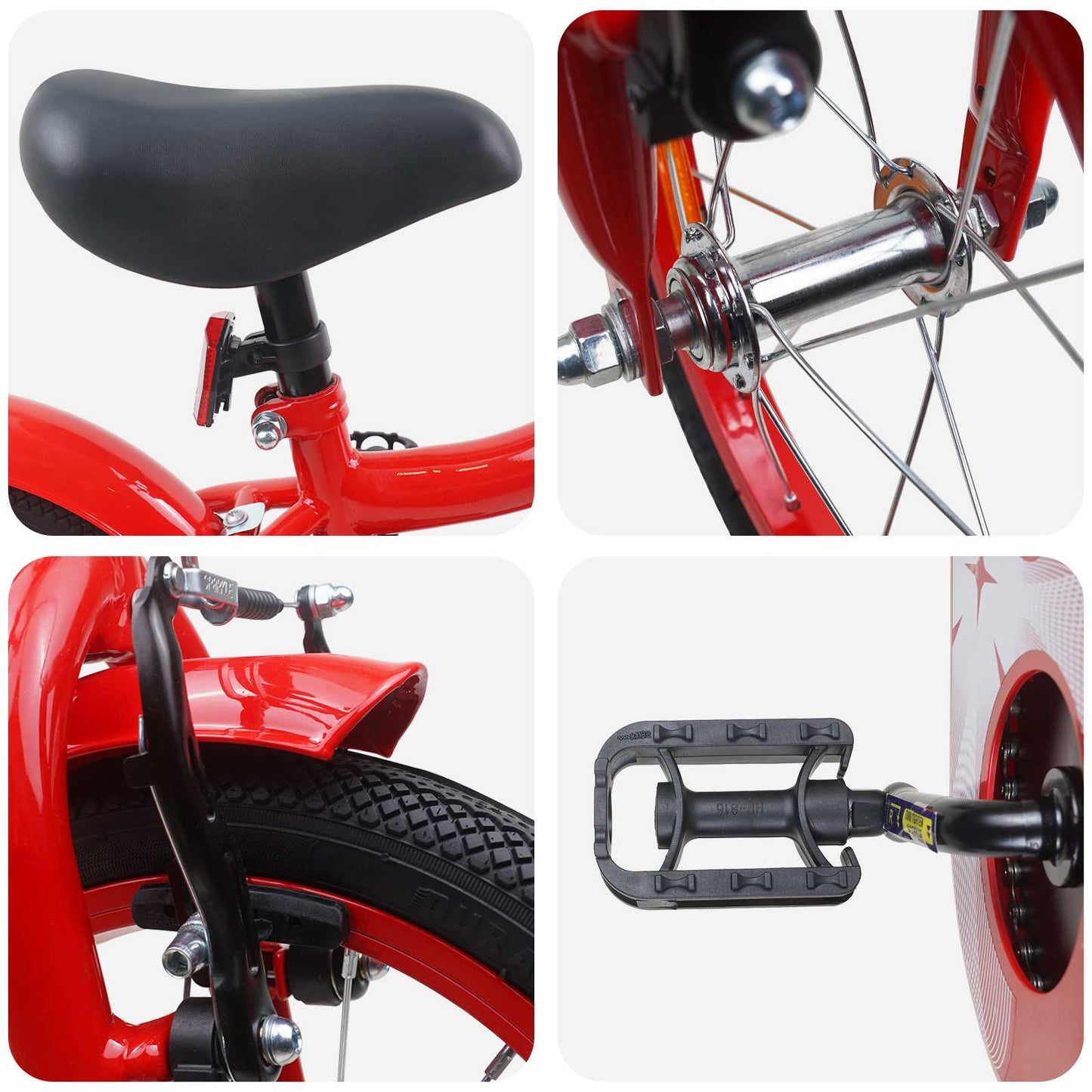 vidaXL Kids Bike 16 Inches for 4-6 Years Old Red