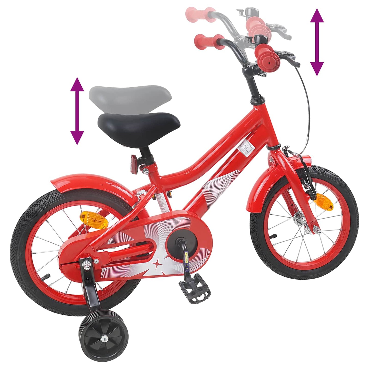 vidaXL Kids Bike 16 Inches for 4-6 Years Old Red