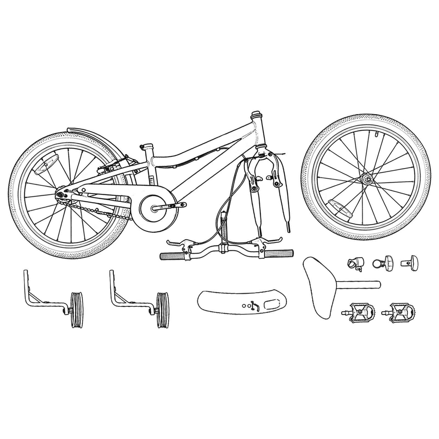 vidaXL Kids Bike 16 Inches for 4-6 Years Old Red