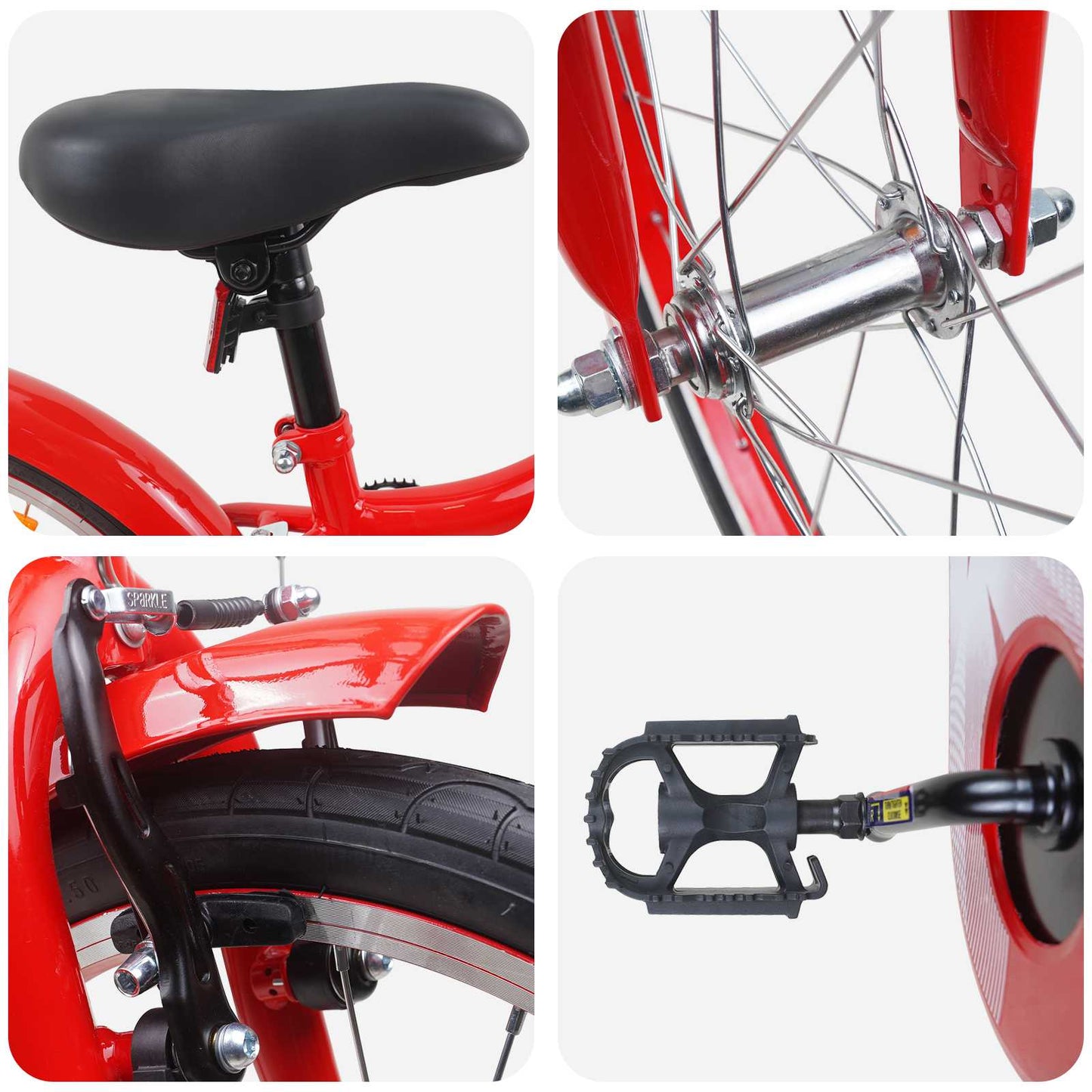 vidaXL Kids Bike 18 Inches for 5-7 Years Old Red
