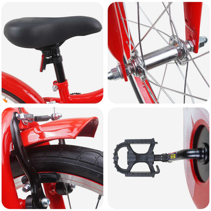 vidaXL Kids Bike 18 Inches for 5-7 Years Old Red