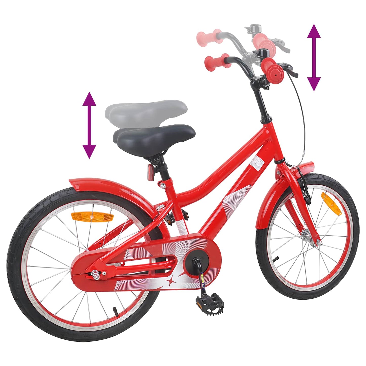 vidaXL Kids Bike 18 Inches for 5-7 Years Old Red