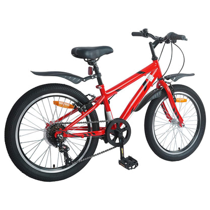 vidaXL Kids Bike 24'' 6-Speed for 8-12 Years Old Red