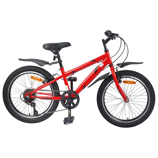 vidaXL Kids Bike 24'' 6-Speed for 8-12 Years Old Red