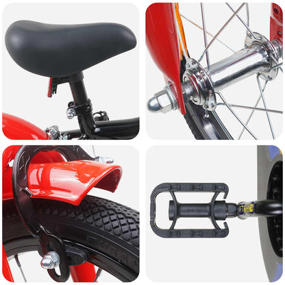 vidaXL Kids Bike 12 Inches for 2-4 Years Old Black Red