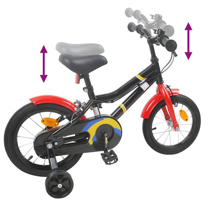vidaXL Kids Bike 12 Inches for 2-4 Years Old Black Red