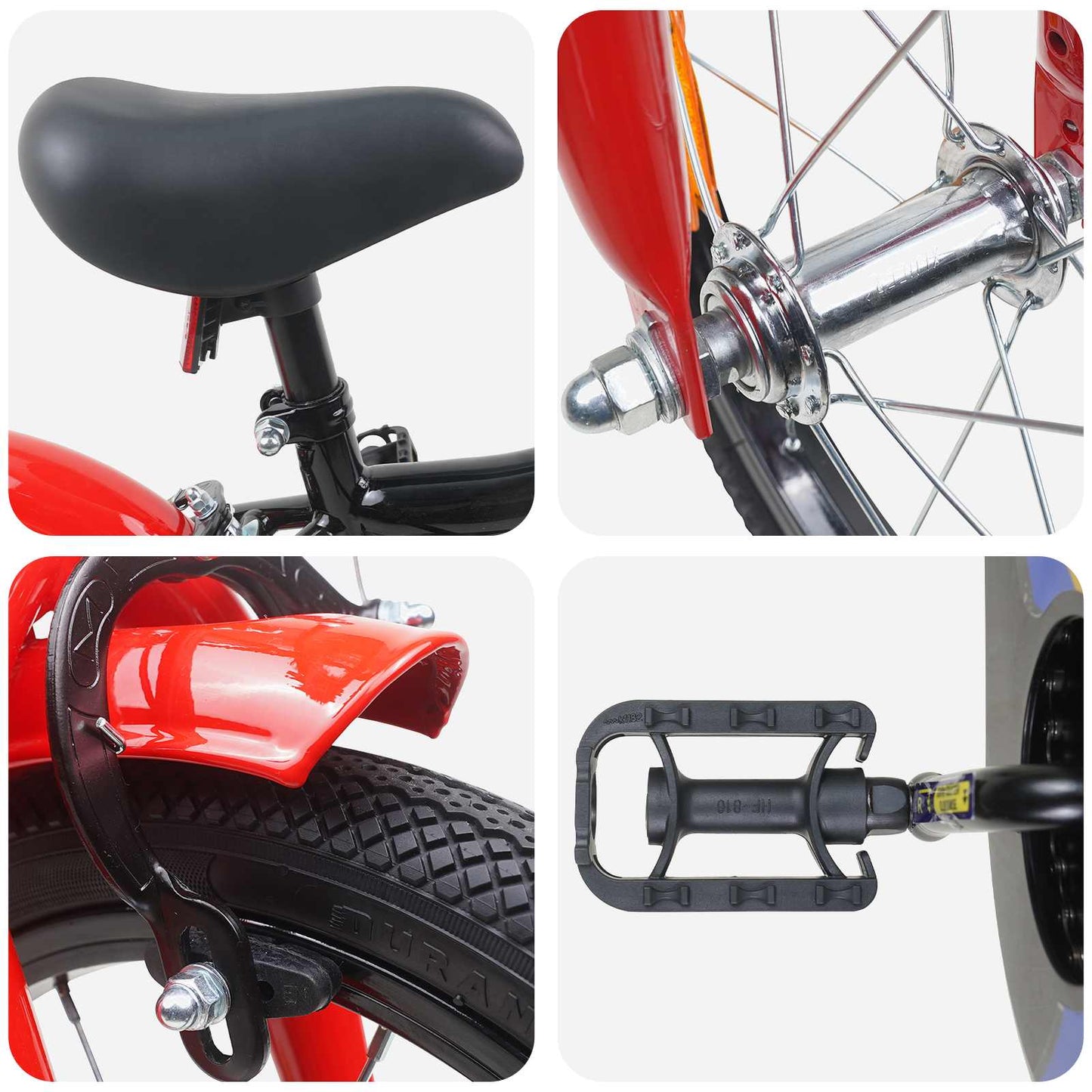 vidaXL Kids Bike 16 Inches for 4-6 Years Old Black Red