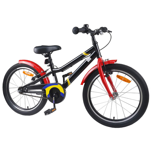 vidaXL Kids Bike 22 Inches for 7-12 Years Old Black Red