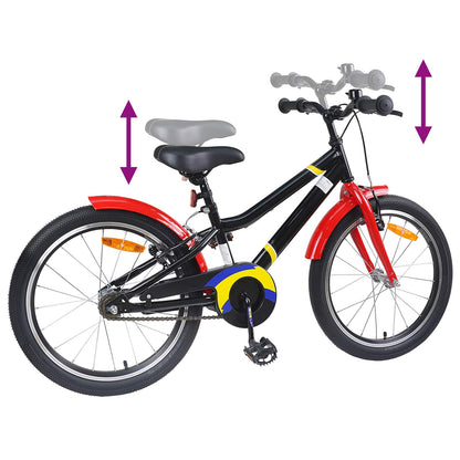vidaXL Kids Bike 22 Inches for 7-12 Years Old Black Red