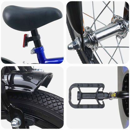 vidaXL Kids Bike 12 Inches for 2-4 Years Old Blue and Black