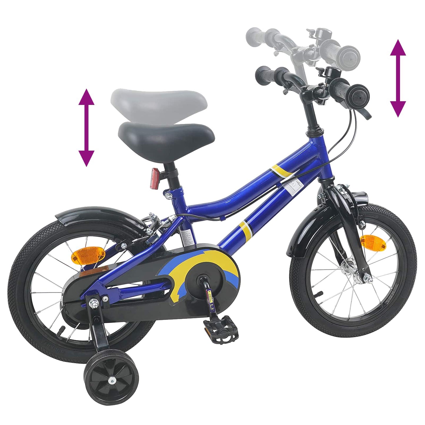 vidaXL Kids Bike 12 Inches for 2-4 Years Old Blue and Black