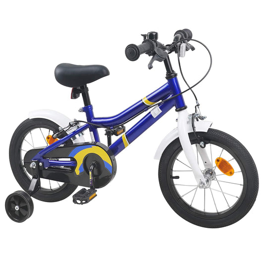 vidaXL Kids Bike 14 Inches for 3-5 Years Old Blue White