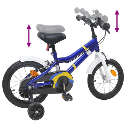 vidaXL Kids Bike 14 Inches for 3-5 Years Old Blue White