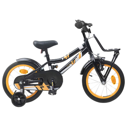 vidaXL Kids Bike 14 Inches for 3-5 Years Old Orange and Black