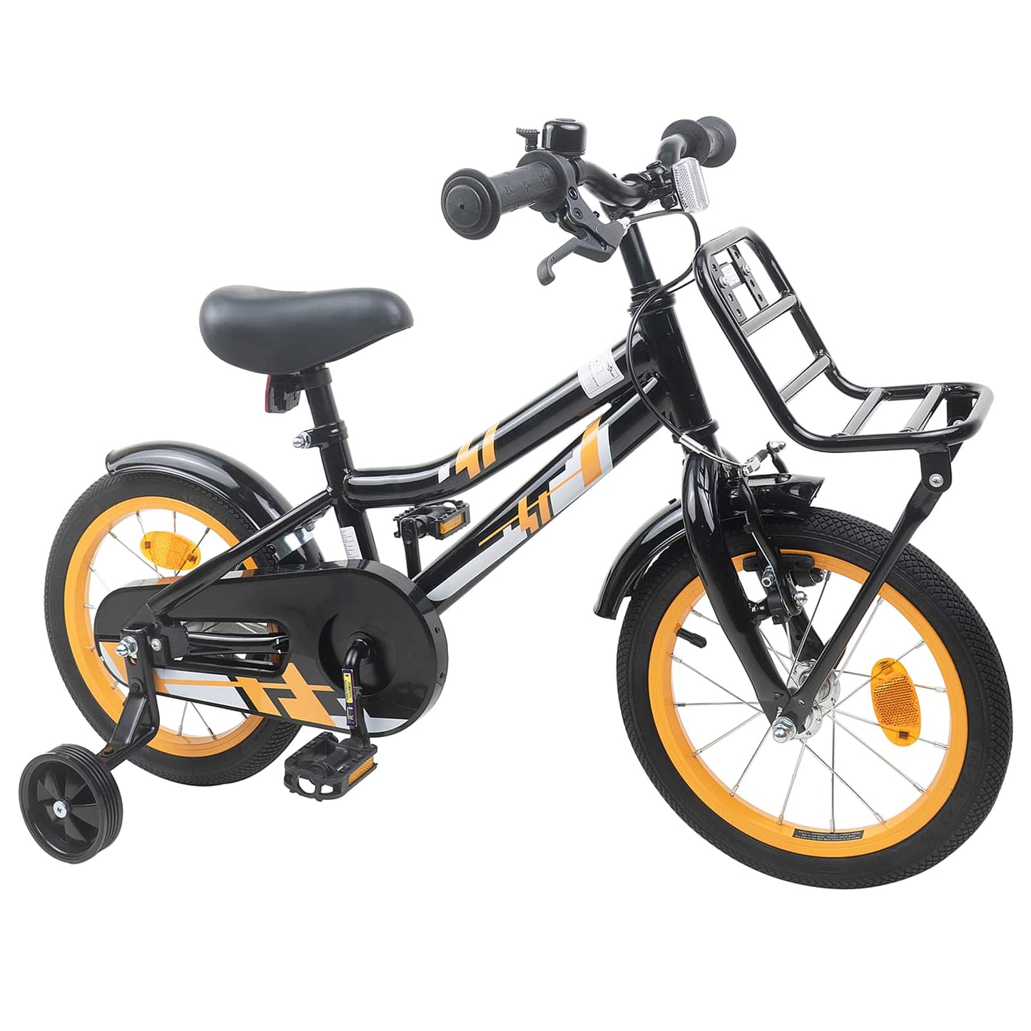vidaXL Kids Bike 16 Inches for 4-6 Years Old Orange Black
