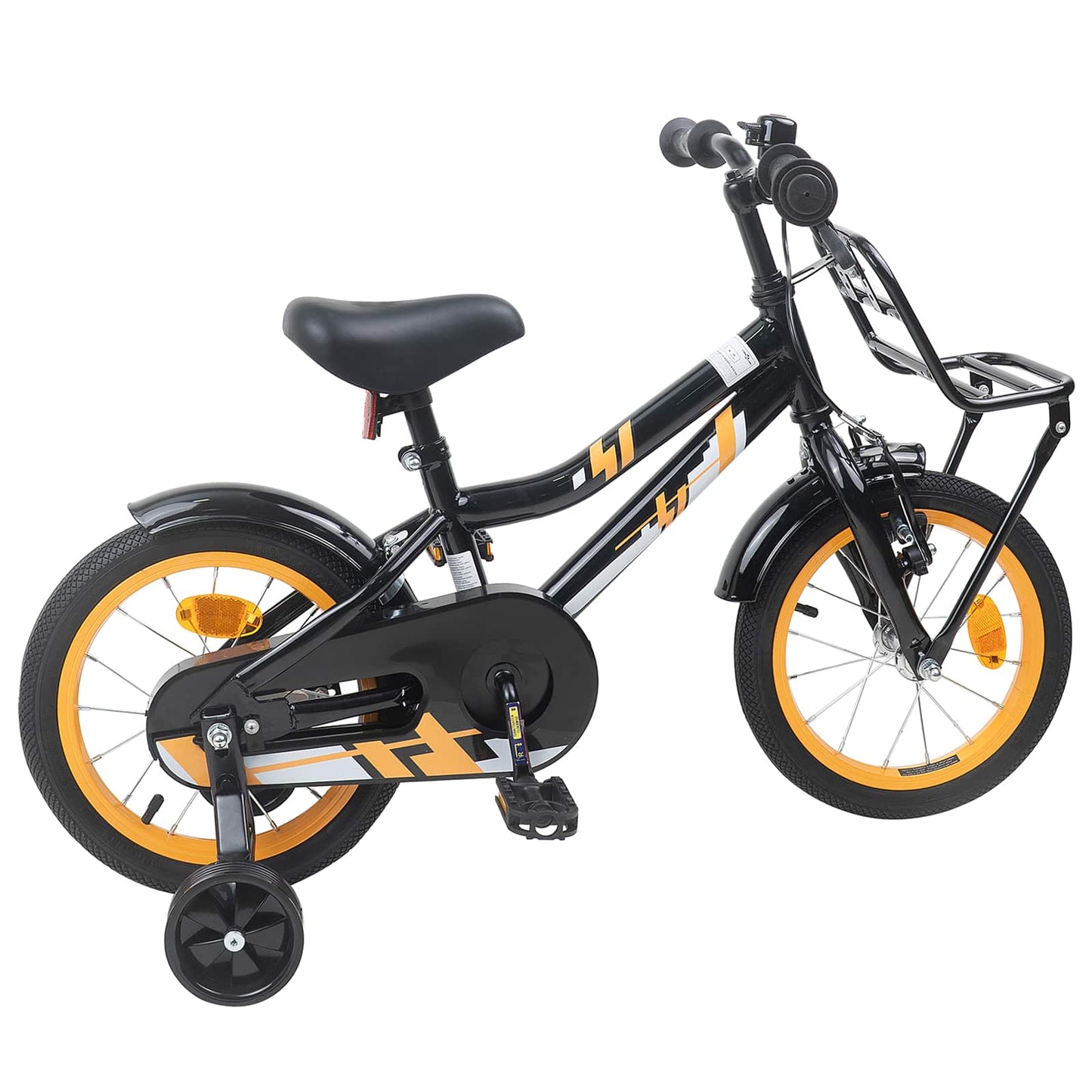 vidaXL Kids Bike 16 Inches for 4-6 Years Old Orange Black