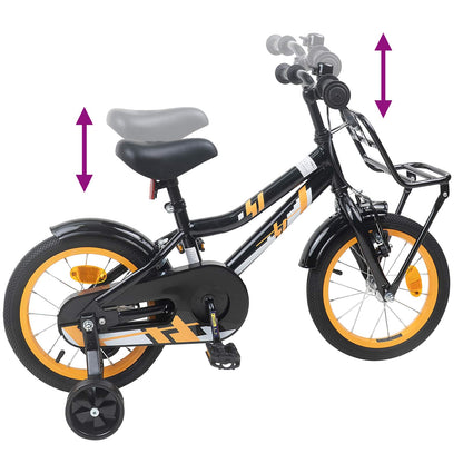 vidaXL Kids Bike 16 Inches for 4-6 Years Old Orange Black