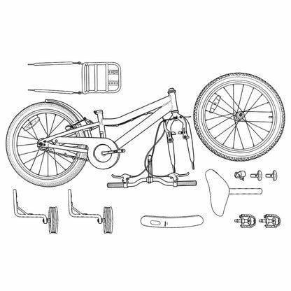 vidaXL Kids Bike 16 Inches for 4-6 Years Old Orange Black