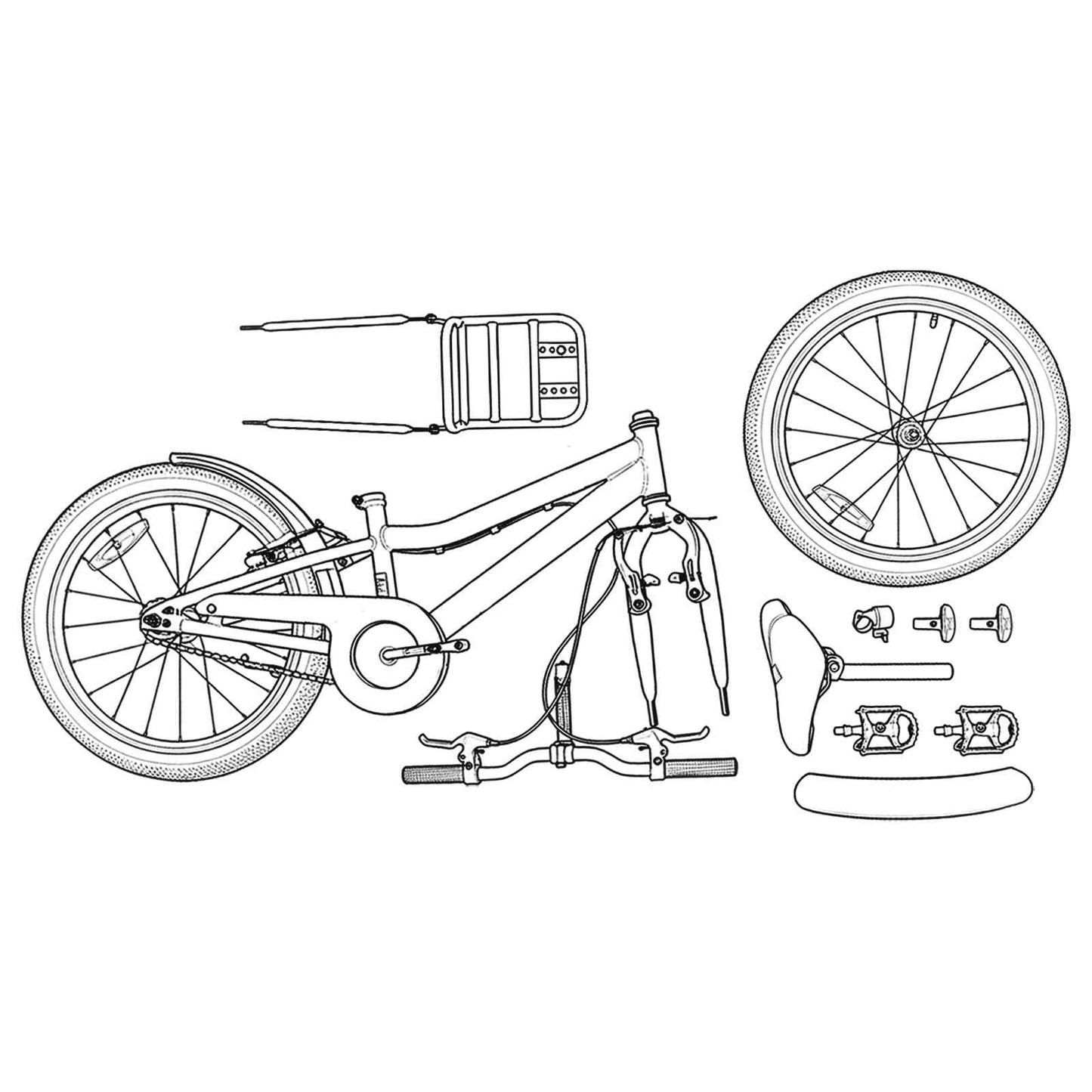 vidaXL Kids Bike 20 Inches for 6-11 Years Old Orange Black