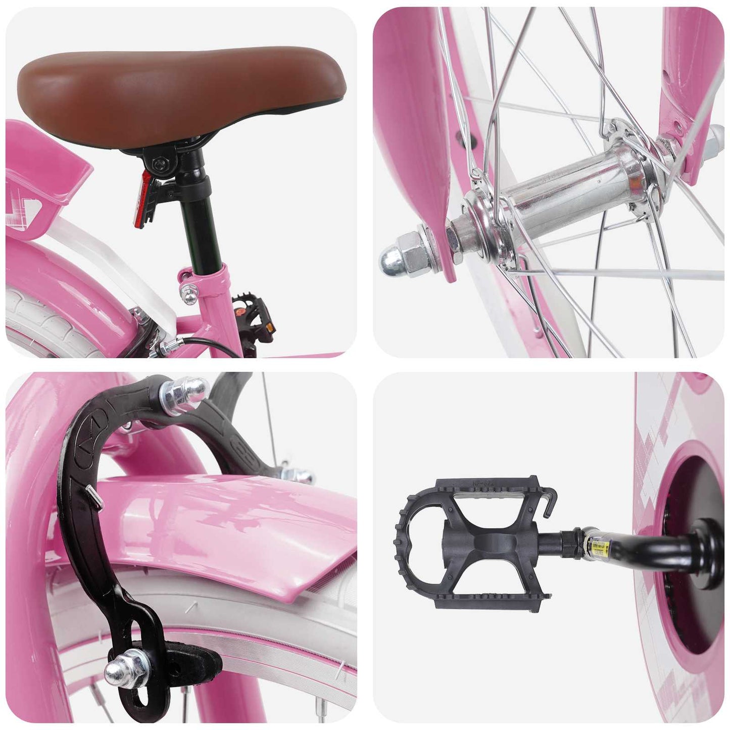 vidaXL Kids Bike 18 Inches for 5-7 Years Old Light Pink