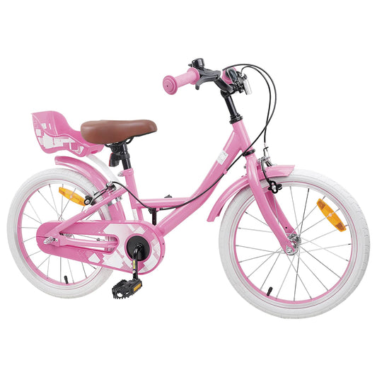 vidaXL Kids Bike 18 Inches for 5-7 Years Old Light Pink