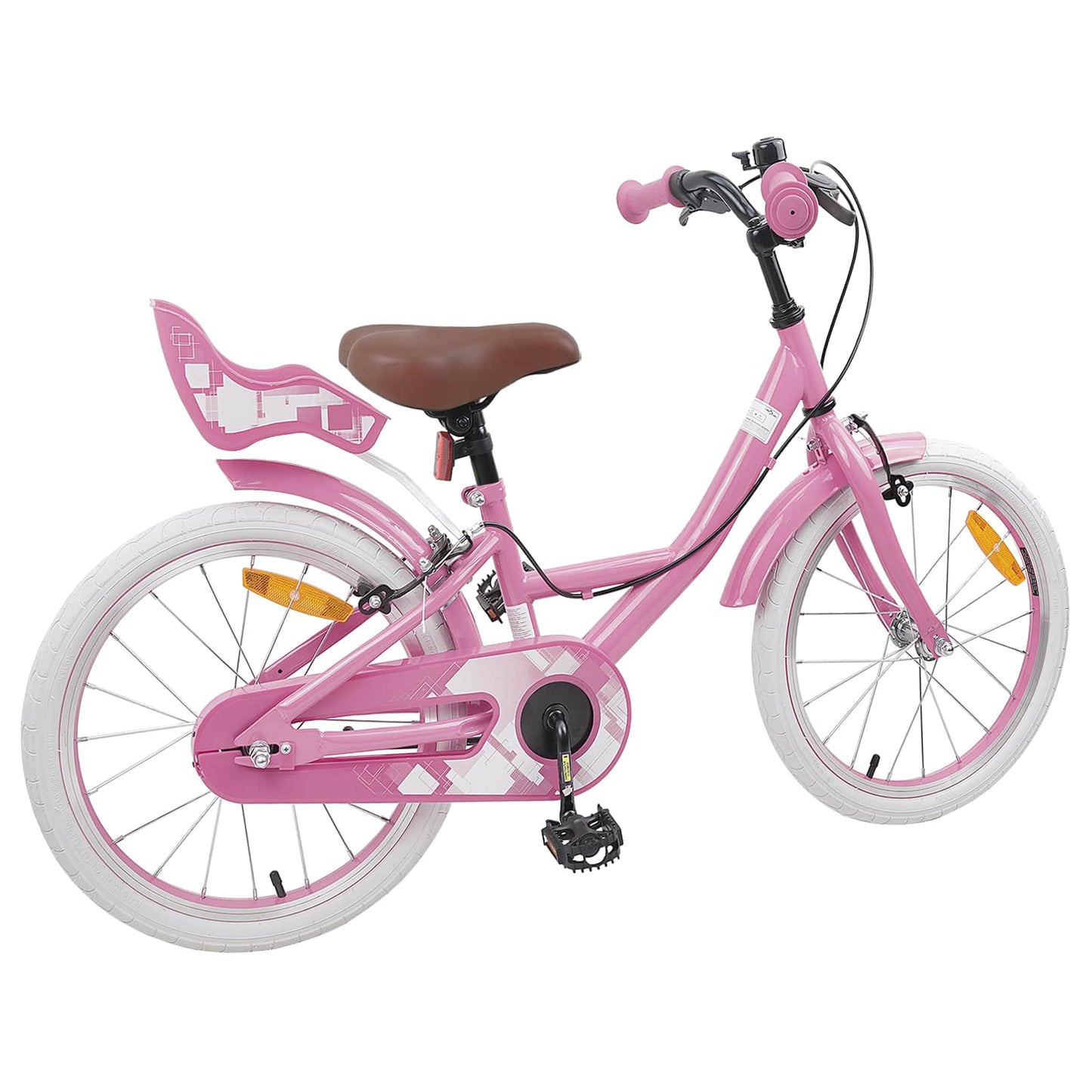 vidaXL Kids Bike 18 Inches for 5-7 Years Old Light Pink