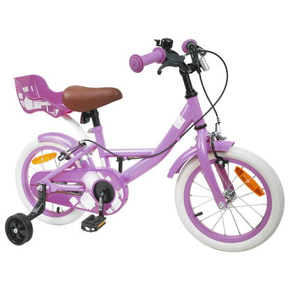 vidaXL Kids Bike 14 Inches for 3-5 Years Old Purple