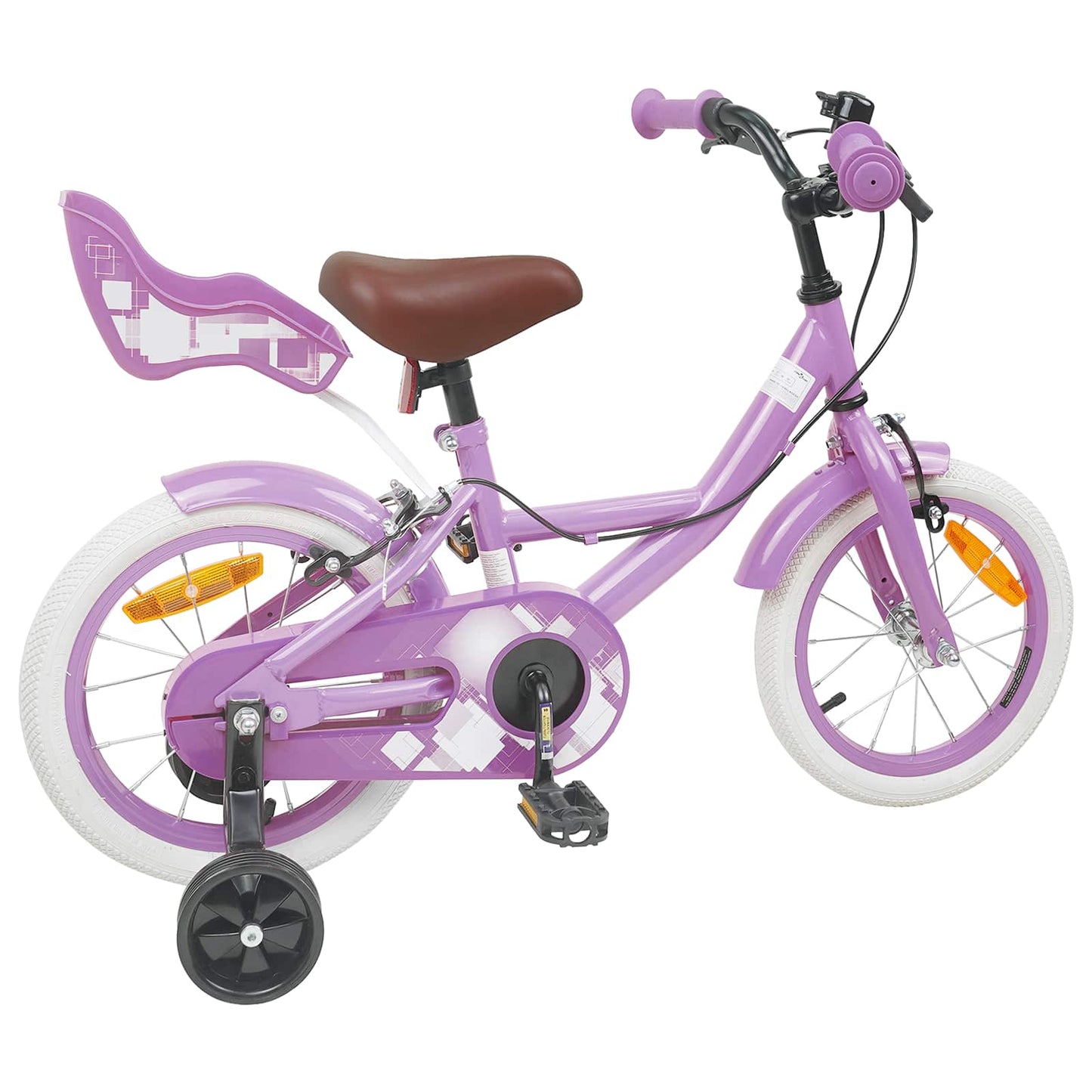 vidaXL Kids Bike 14 Inches for 3-5 Years Old Purple