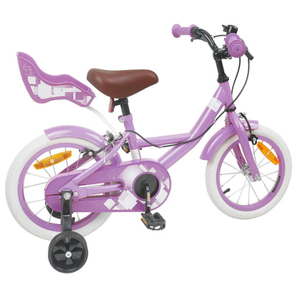 vidaXL Kids Bike 14 Inches for 3-5 Years Old Purple