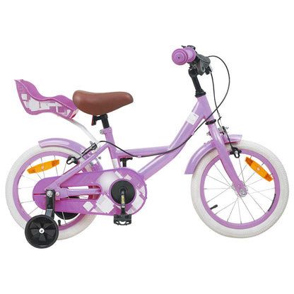 vidaXL Kids Bike 14 Inches for 3-5 Years Old Purple