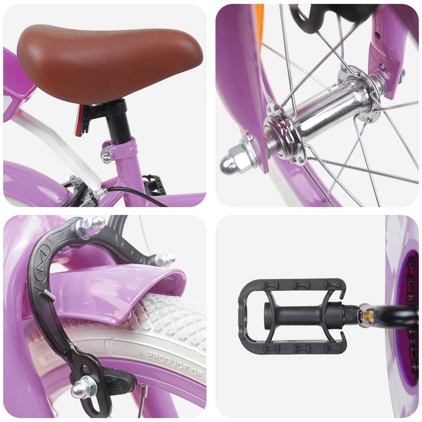 vidaXL Kids Bike 16 Inches for 4-6 Years Old Purple