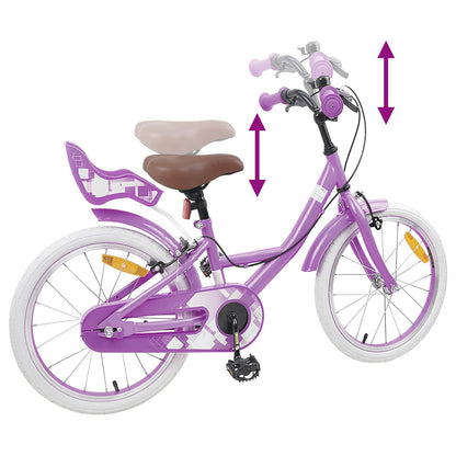 vidaXL Kids Bike 18 Inches for 5-7 Years Old Purple