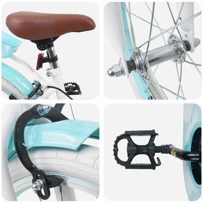 vidaXL Kids Bike 18 Inches for 5-7 Years Old White
