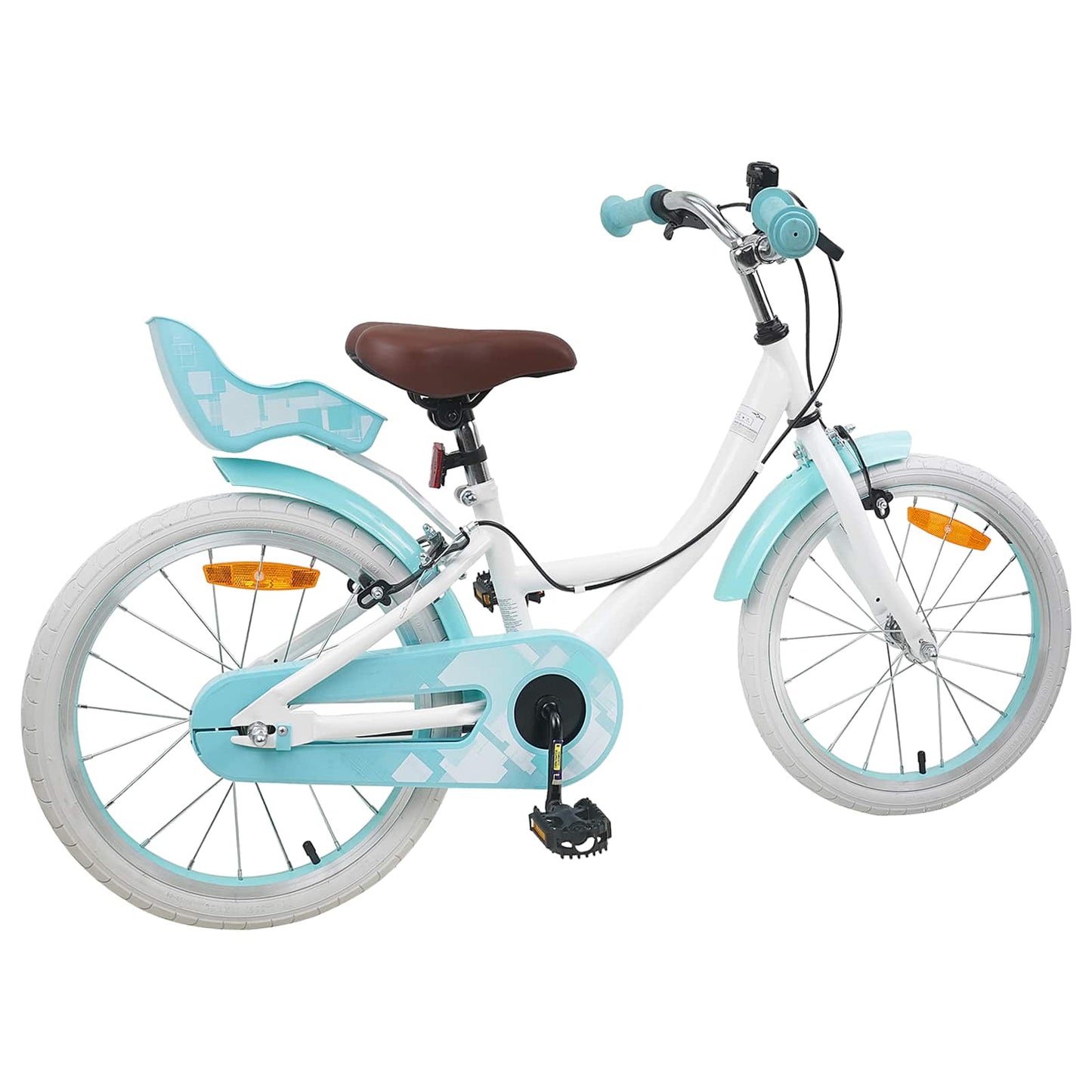 vidaXL Kids Bike 18 Inches for 5-7 Years Old White