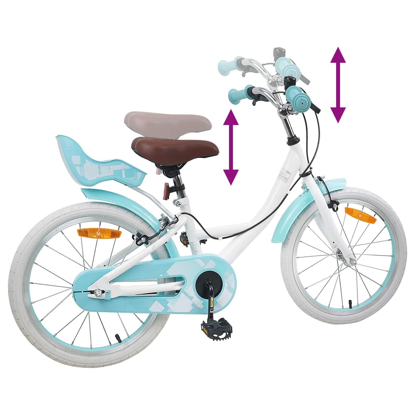 vidaXL Kids Bike 18 Inches for 5-7 Years Old White