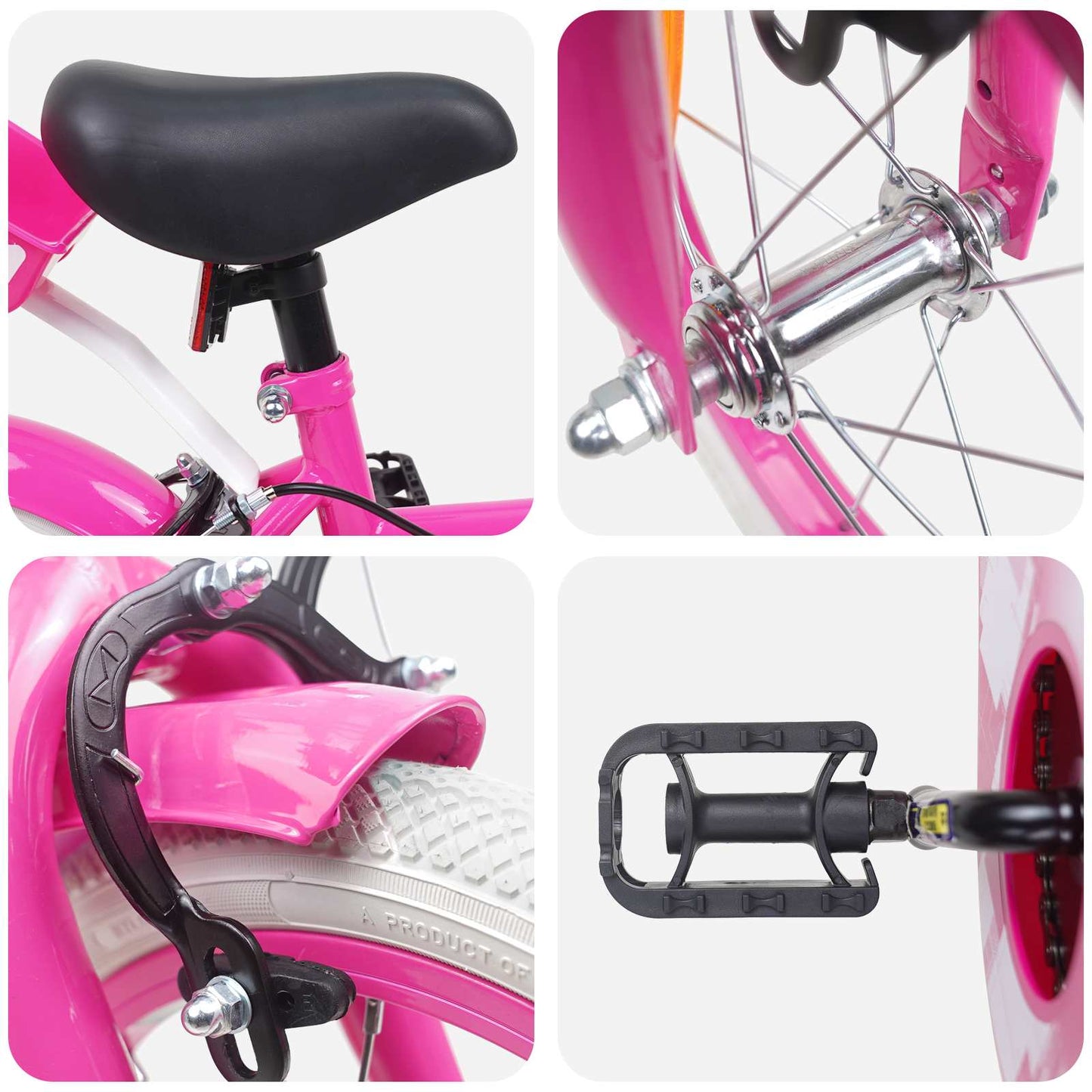 vidaXL Kids Bike 14 Inches for 3-5 Years Old Pink