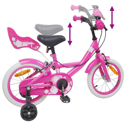 vidaXL Kids Bike 14 Inches for 3-5 Years Old Pink