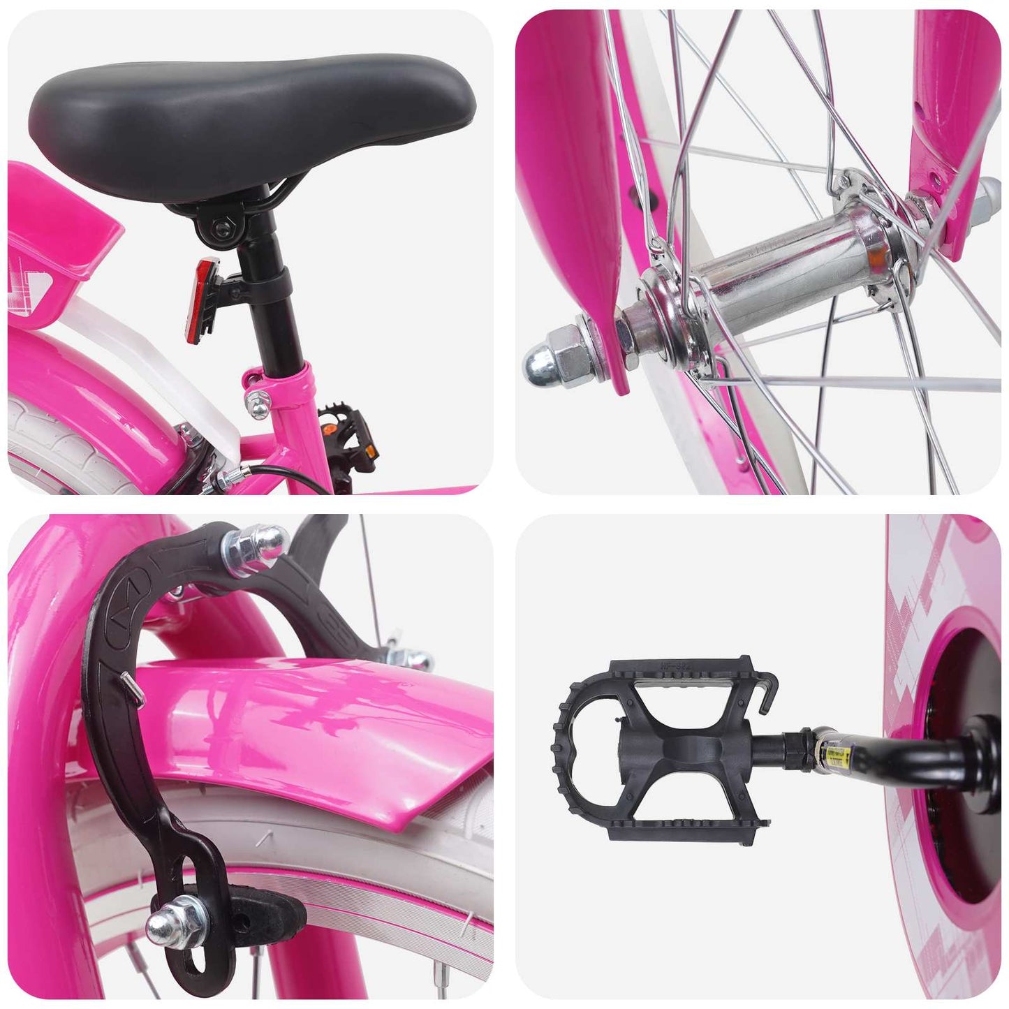 vidaXL Kids Bike 18 Inches for 5-7 Years Old Pink