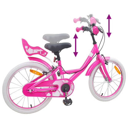 vidaXL Kids Bike 18 Inches for 5-7 Years Old Pink