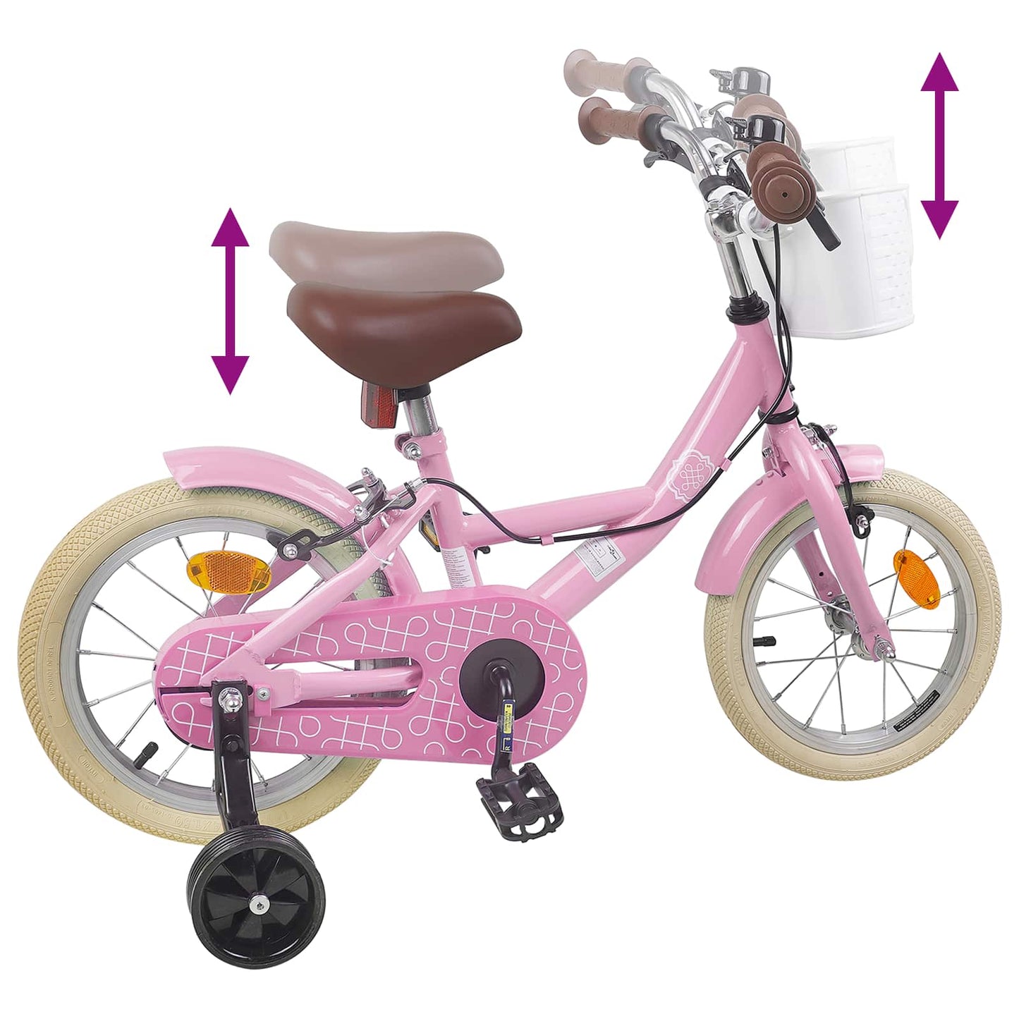 vidaXL Kids Bike 12 Inches for 2-4 Years Old Light Pink