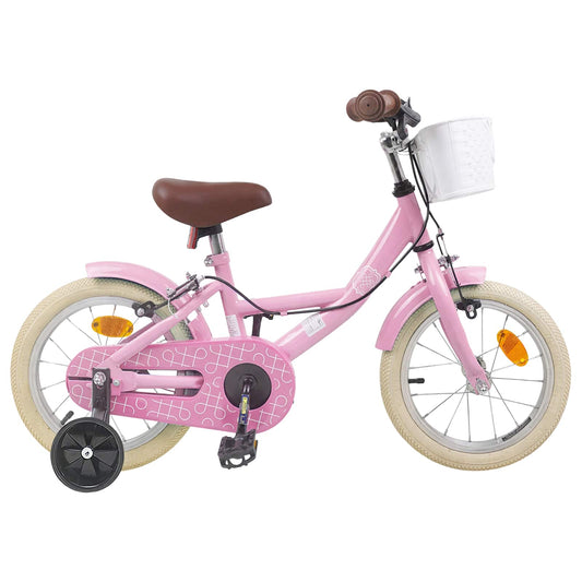 vidaXL Kids Bike 14 Inches for 3-5 Years Old Light Pink