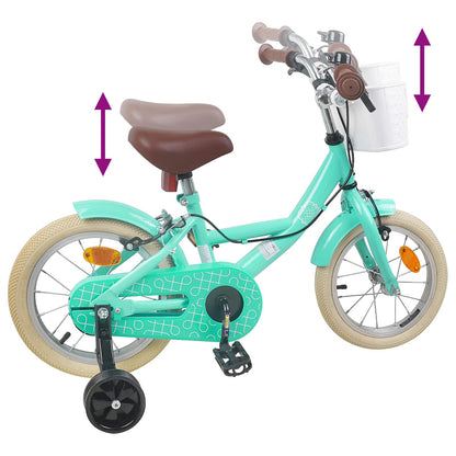 vidaXL Kids Bike 12 Inches for 2-4 Years Old Sea Green