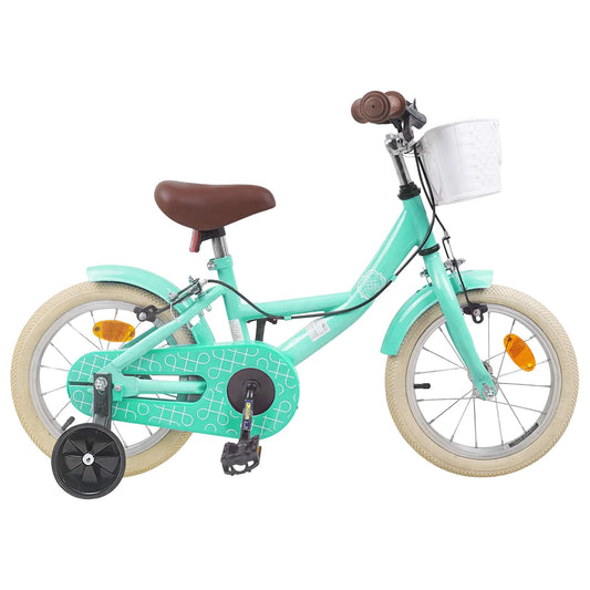 vidaXL Kids Bike 14 Inches for 3-5 Years Old Sea Green