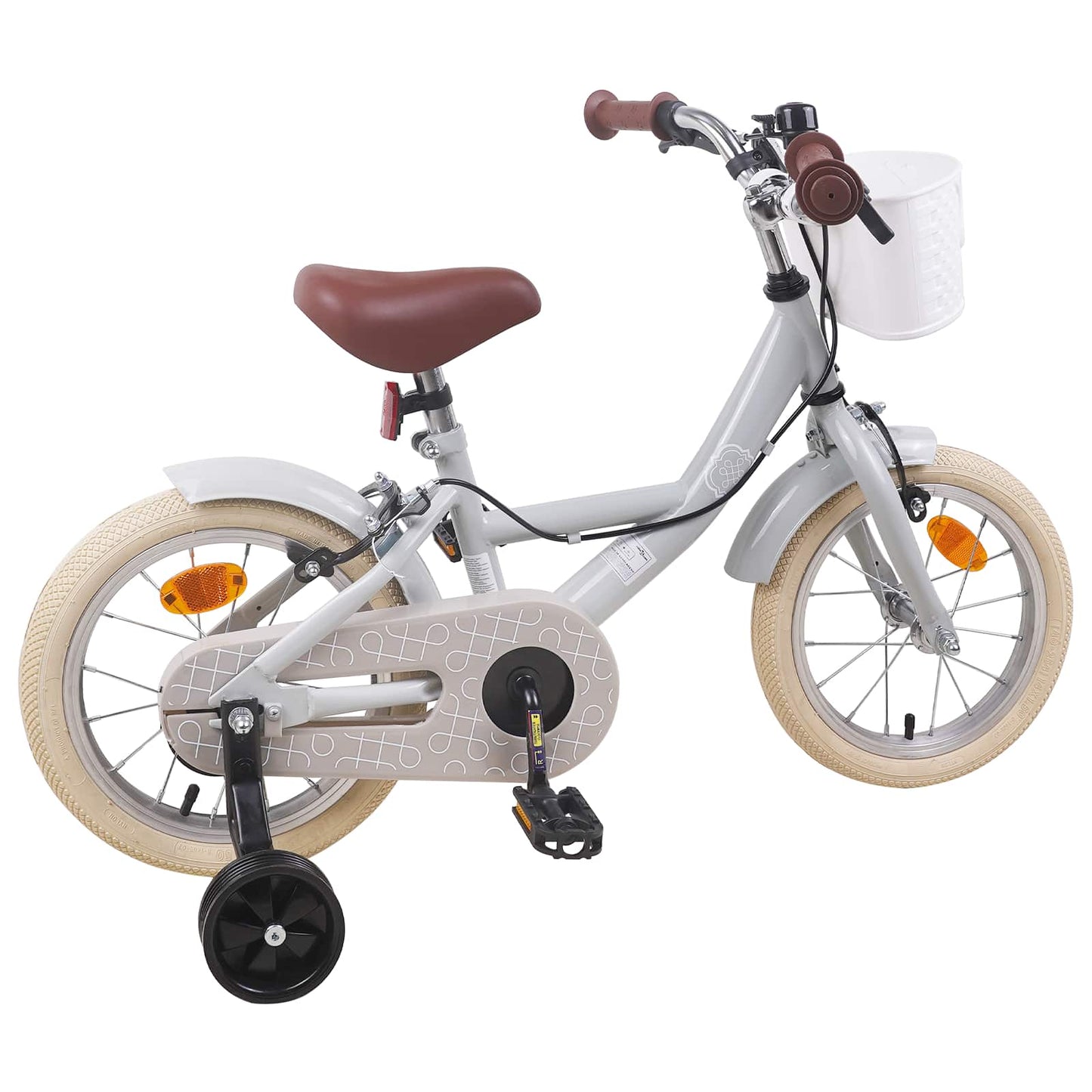 vidaXL Kids Bike 14 Inches for 3-5 Years Old Light Grey